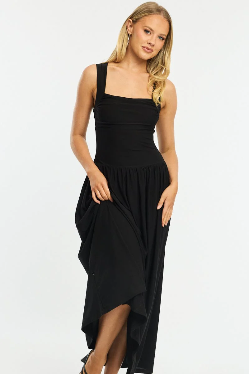 Black Maxi Dress Square Neck - Image 2