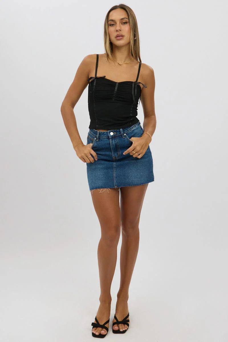 Black Mesh Singlet Top - Image 3