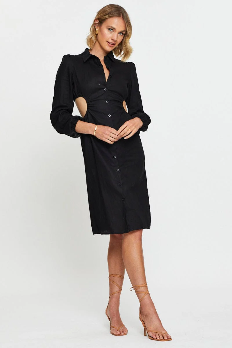 Black Mini Dress Long Sleeve - Image 3
