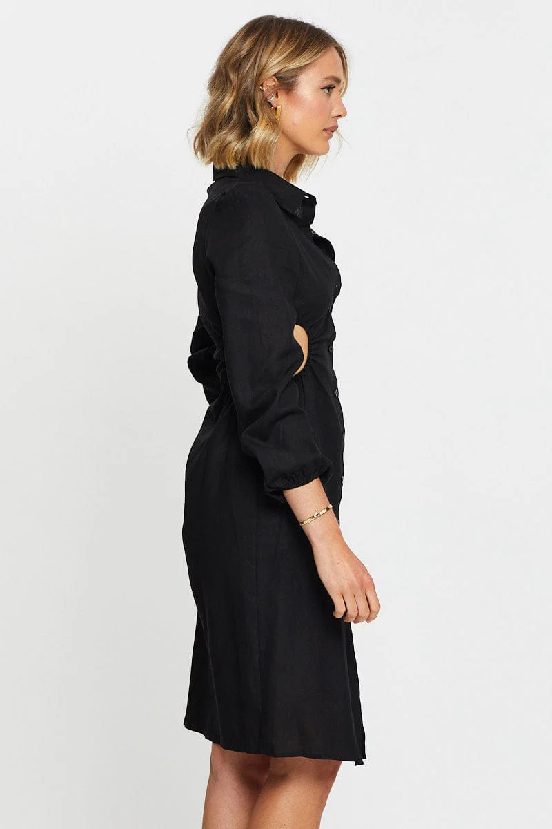 Black Mini Dress Long Sleeve - Image 5