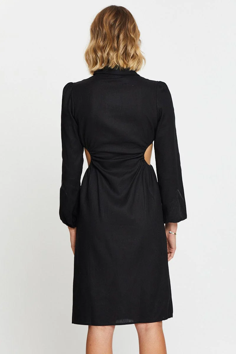 Black Mini Dress Long Sleeve - Image 6