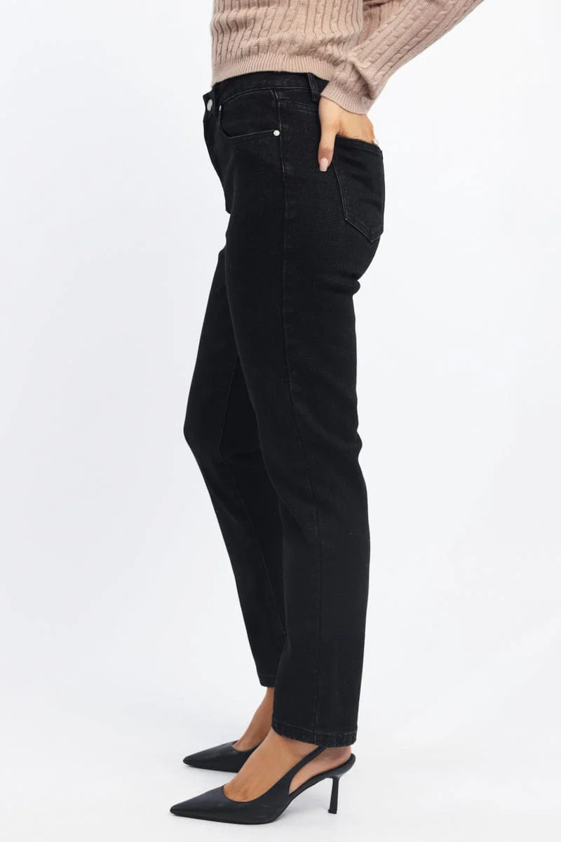 Black Mom Jeans High Rise - Image 3