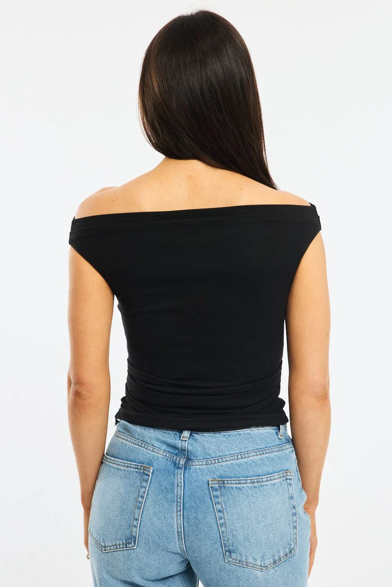 Black Off Shoulder Top - Image 4