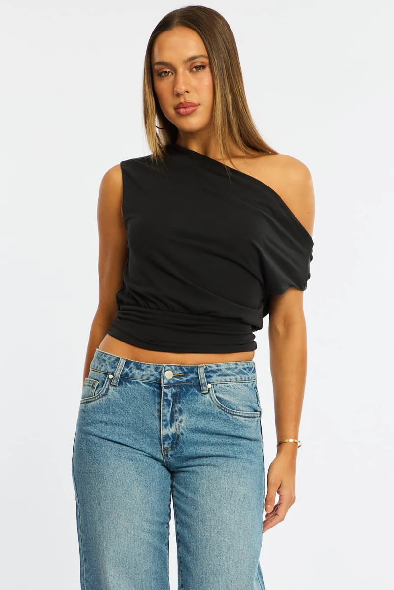 Black One Shoulder Top - Image 4