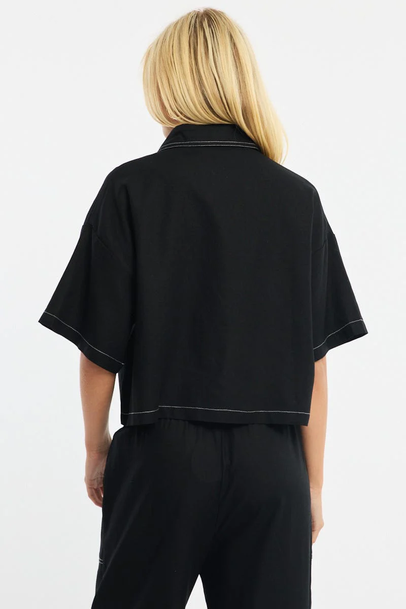 Black Outpocket Jacket Short Sleeve - Image 5
