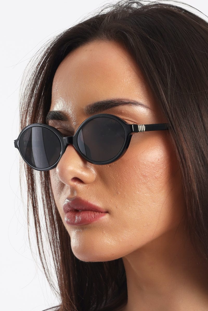 Black Oval Sunglasses - Image 2
