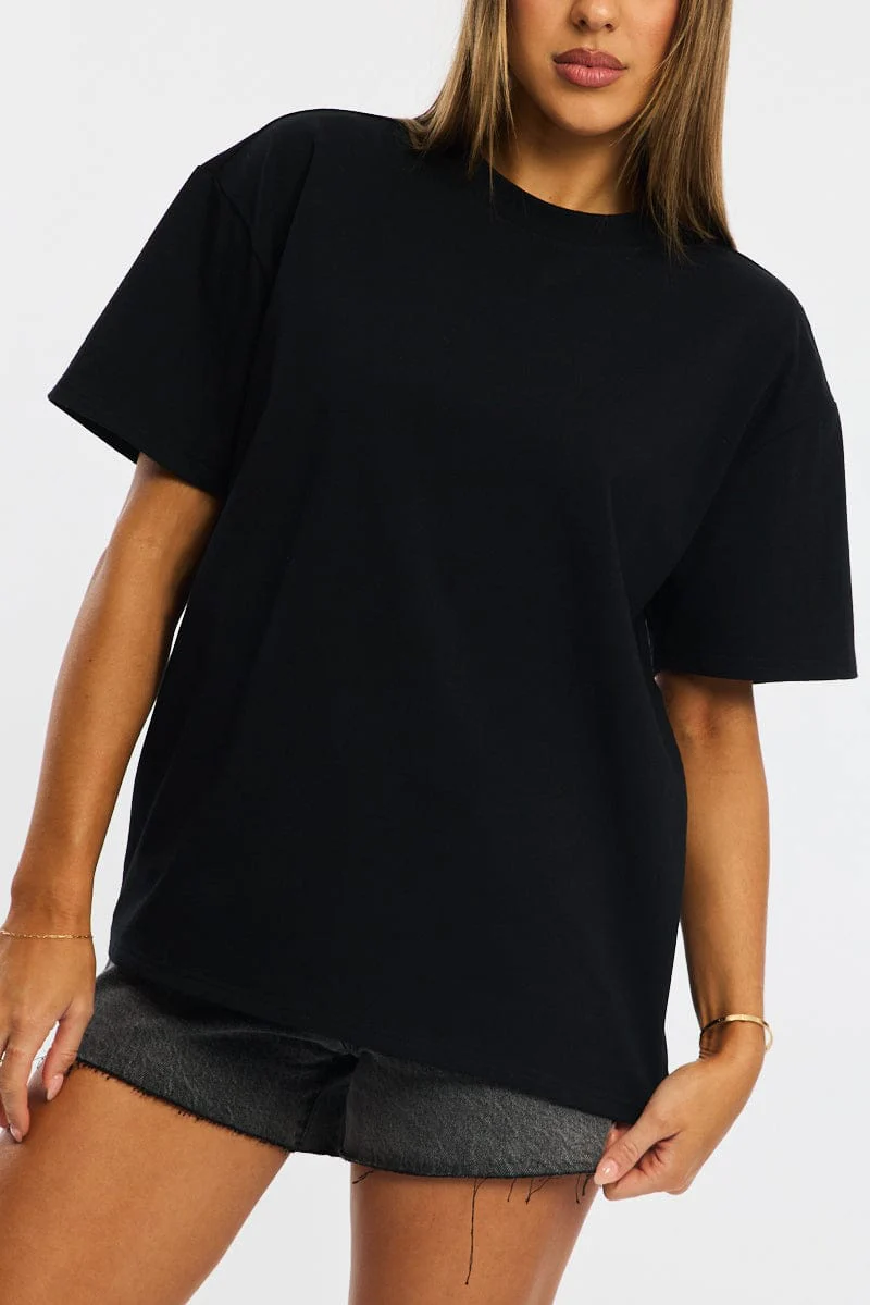 Black Oversized Short Sleeve T-shirt - Image 5