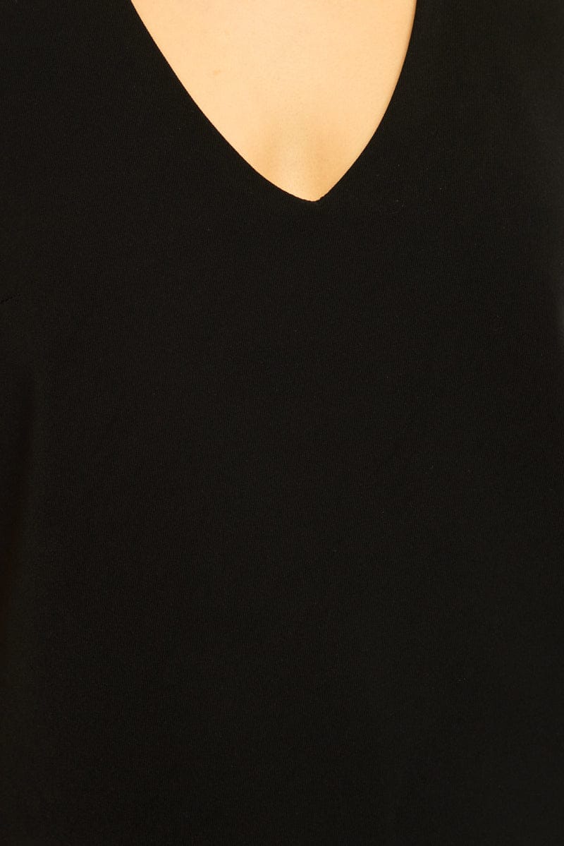 Black Relaxed Tie Back Halter Top - Image 5