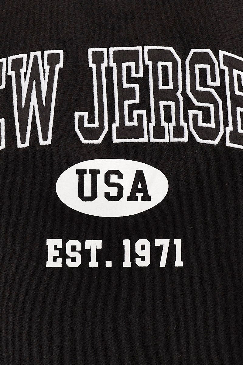 Black Short Sleeve Embroidered Graphic Tee - Image 6