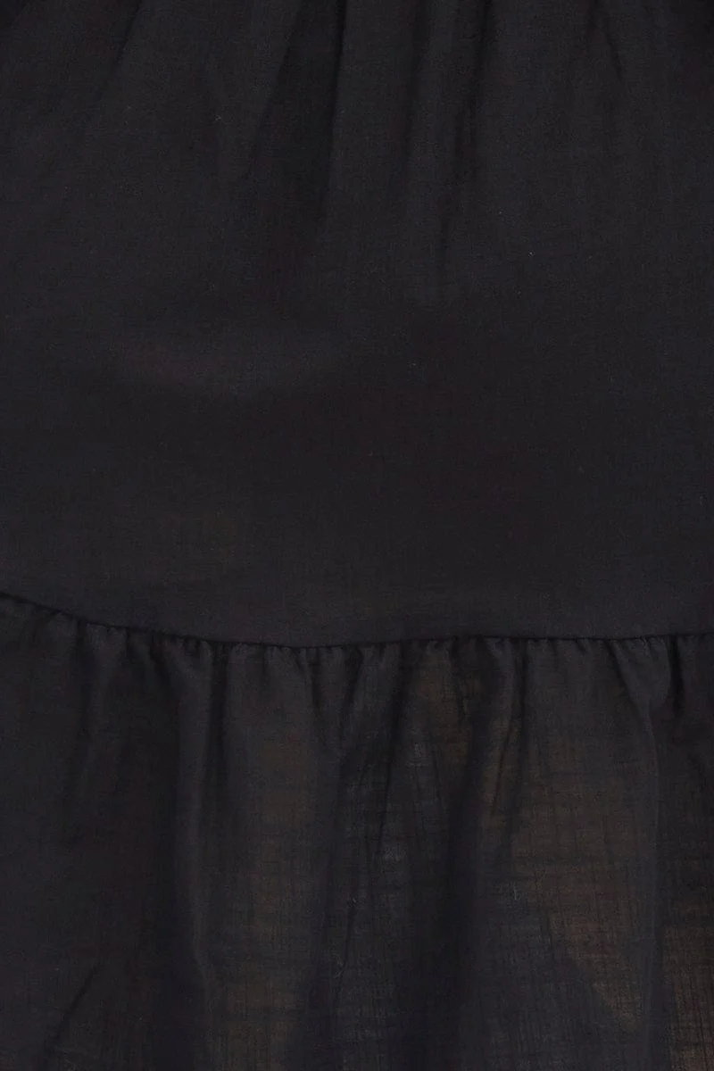 Black Skater Dress Puff Sleeve Mini - Image 6