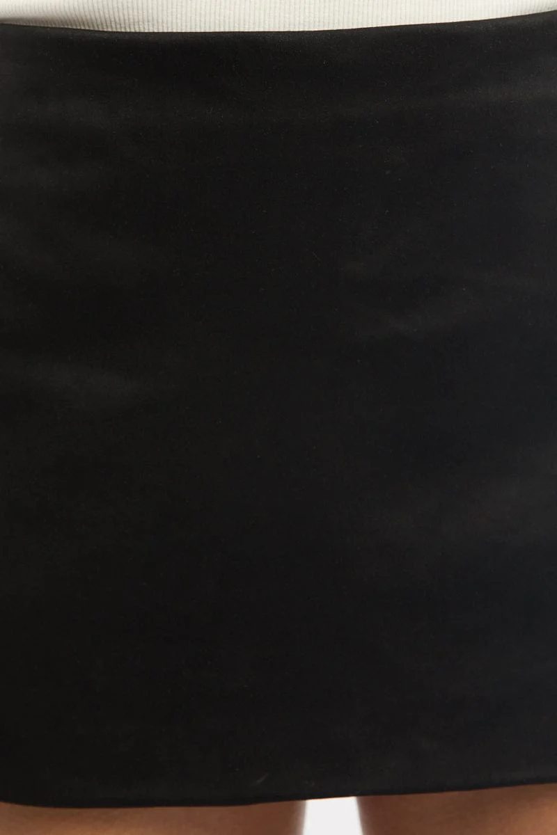 Black Skort Mini Skirt Suede - Image 5