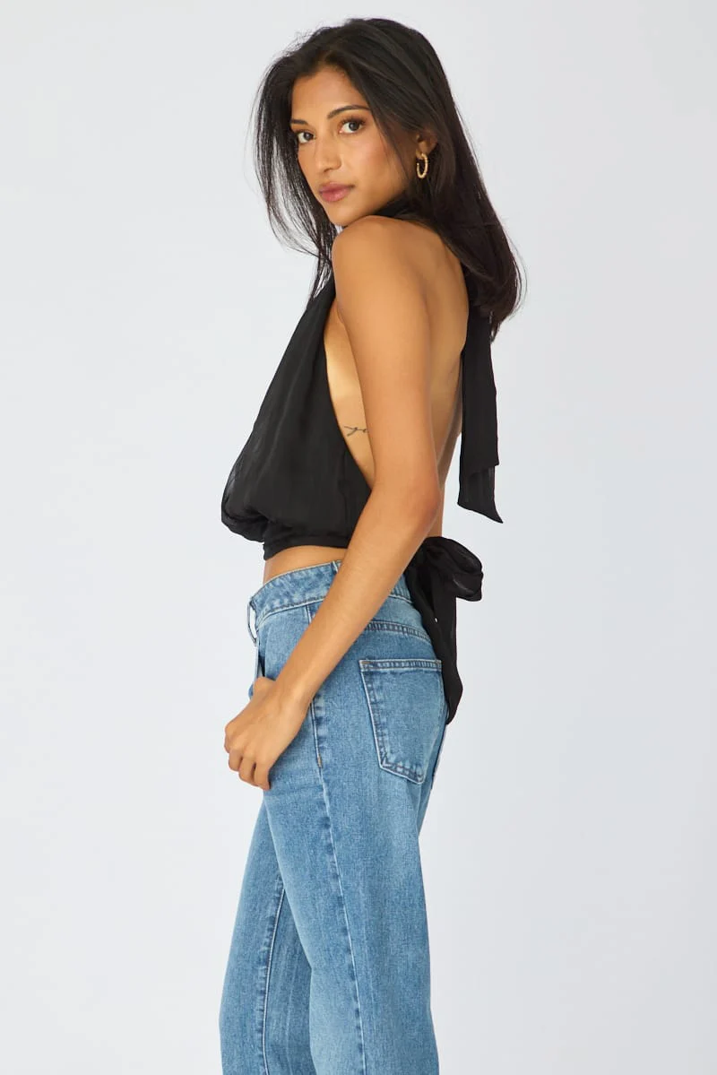 Black Sleeveless High Neck Top - Image 7