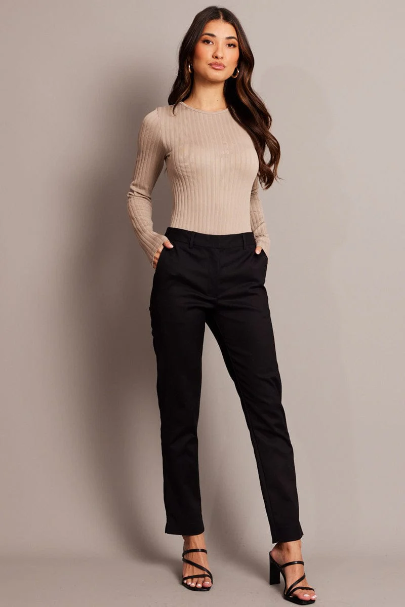 Black Slim Fit Pants Workwear - Image 2