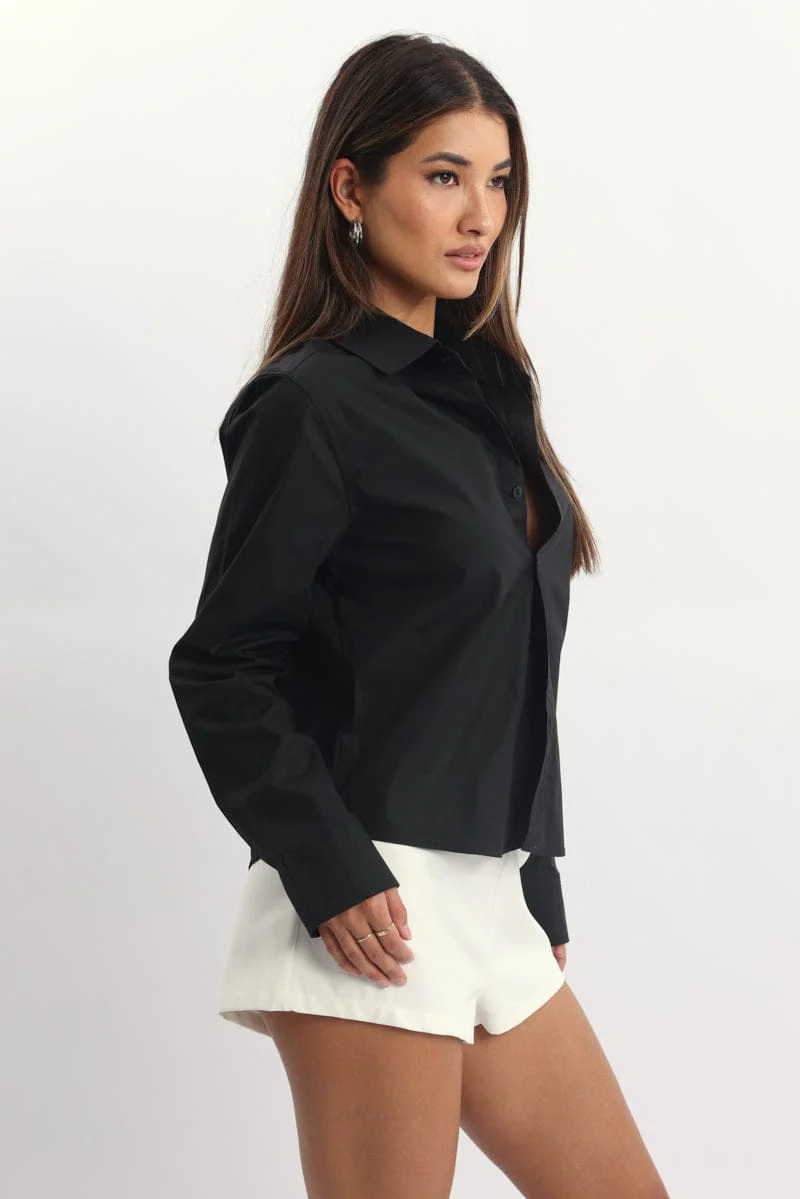 Black Smart Fit Shirt Long Sleeves Collared - Image 3