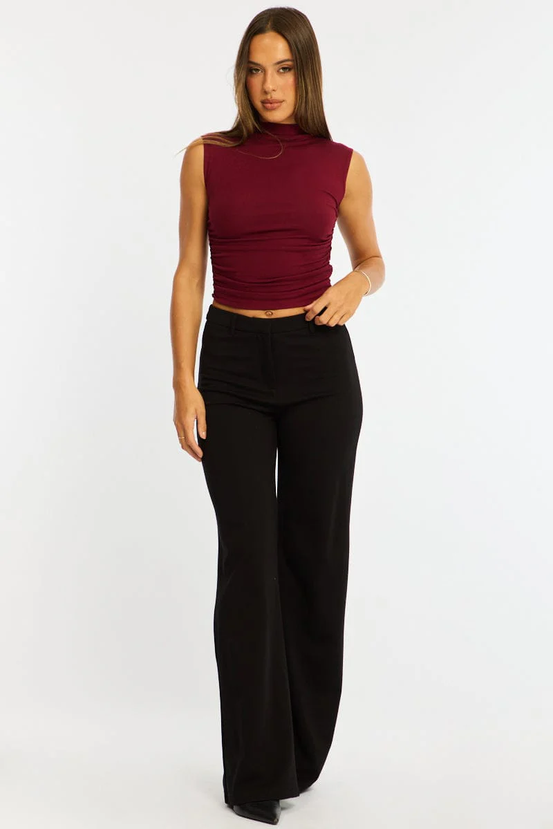 Black Straight Leg Pants Ponte - Image 3