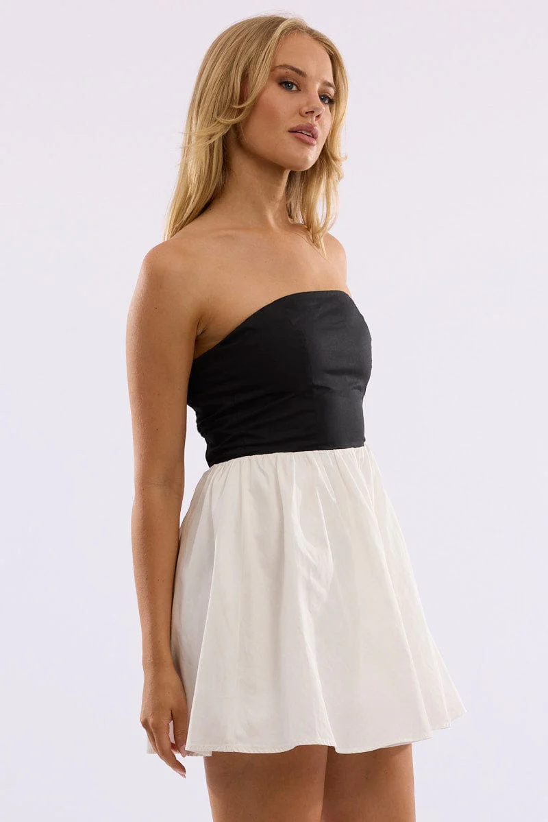 Black Strapless Dress Mini - Image 4