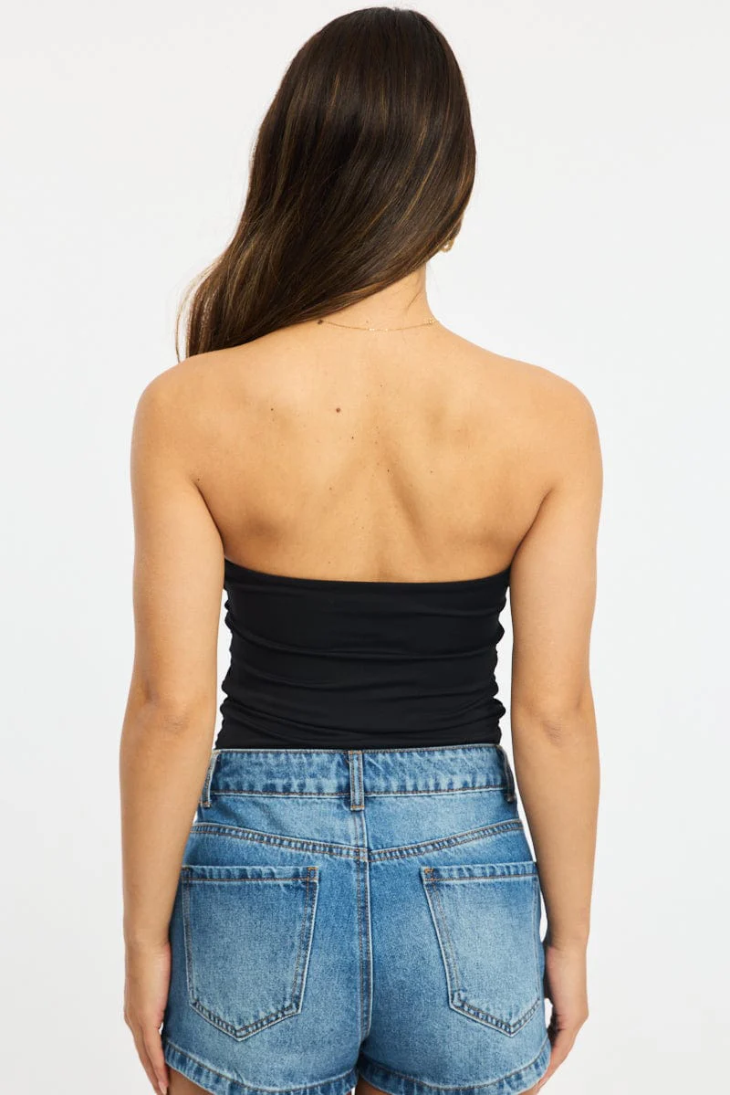 Black Supersoft Bandeau Top - Image 4