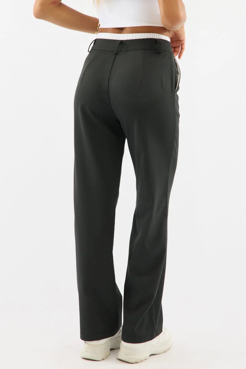 Black Tailored Pants Boxer Wide Leg - Image 4