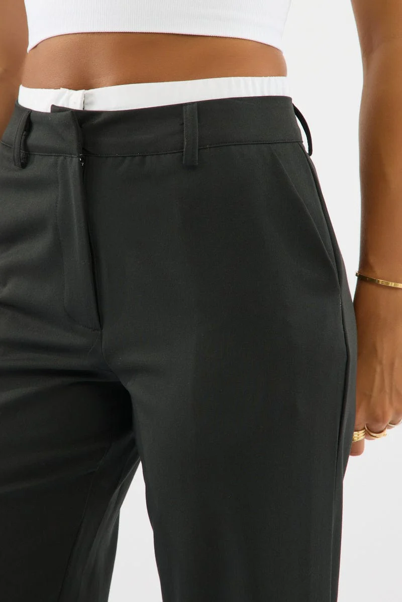 Black Tailored Pants Boxer Wide Leg - Image 5