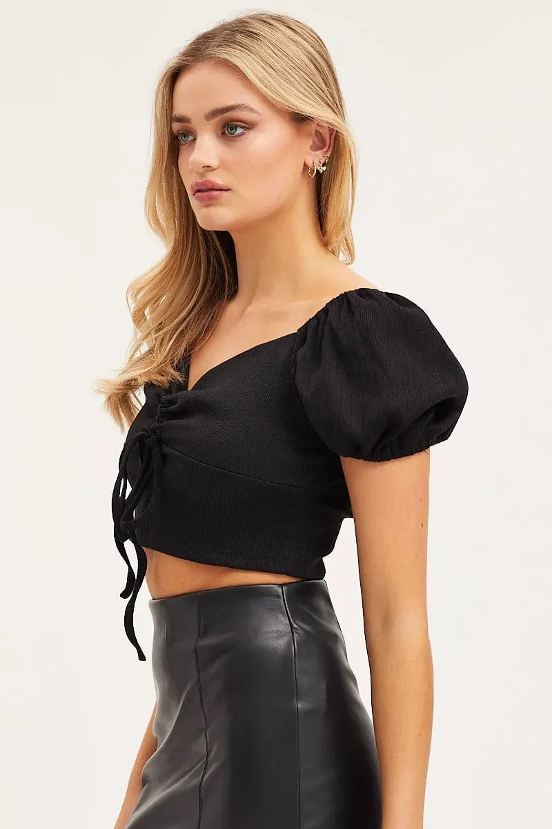 Black Top Short Sleeve Cami - Image 4