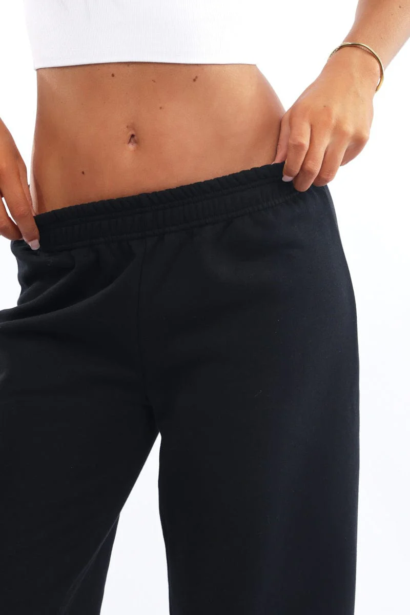 Black Track Pants Wide Leg - Image 5