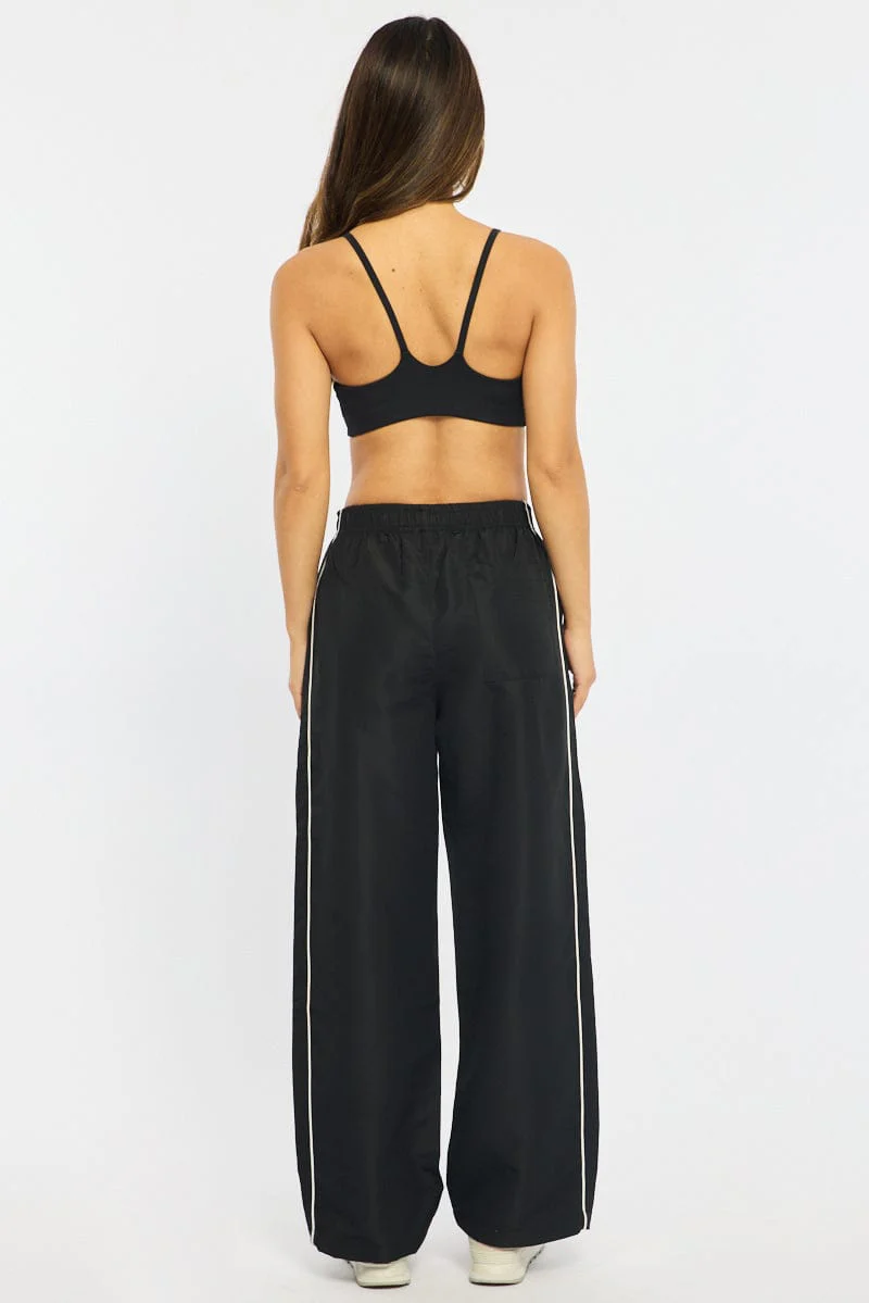 Black Track Pants Wide Leg - Image 5