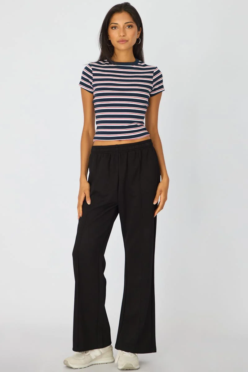 Black Track Pants Wide Leg - Image 3
