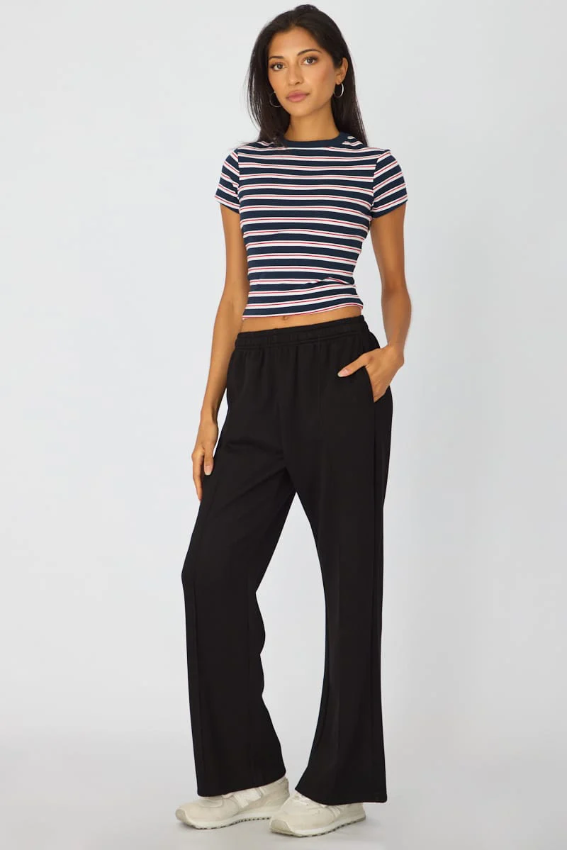 Black Track Pants Wide Leg - Image 4