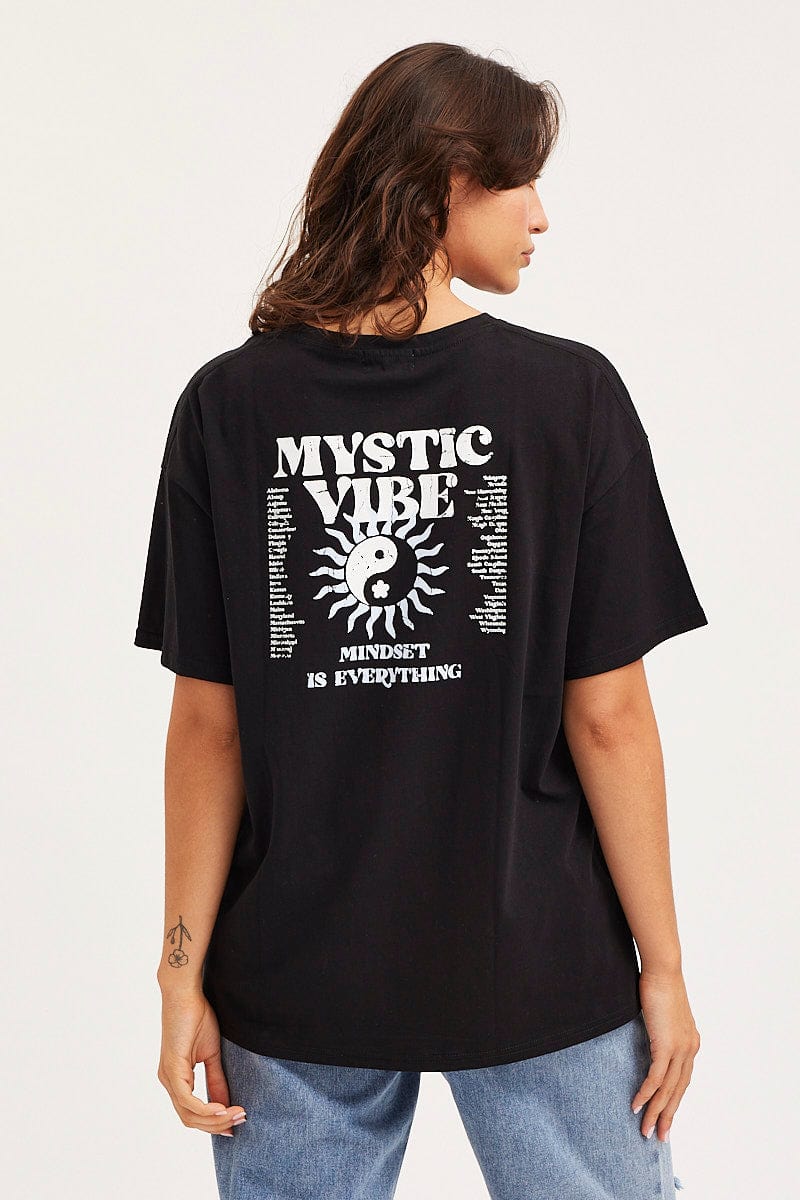 Black Unisex T-Shirt Short Sleeve Oversized Crew Neck - Image 5