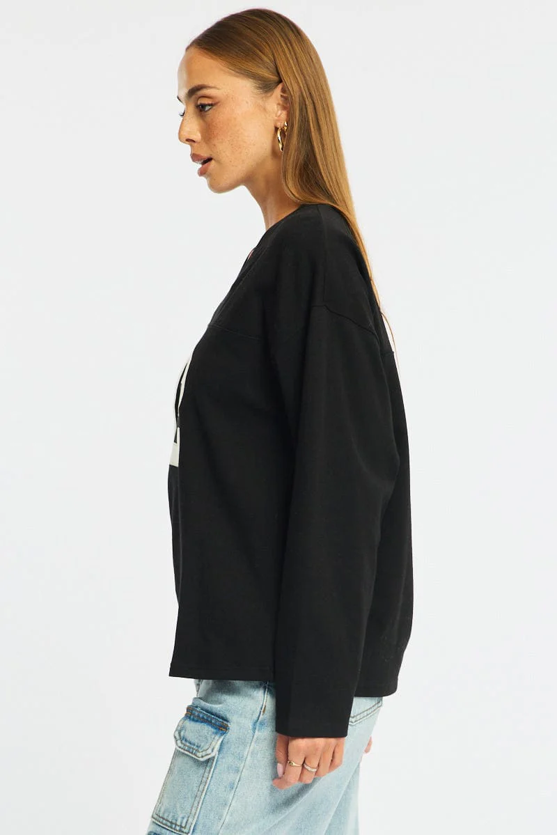 Black V-neck Sweater Long Sleeve - Image 4