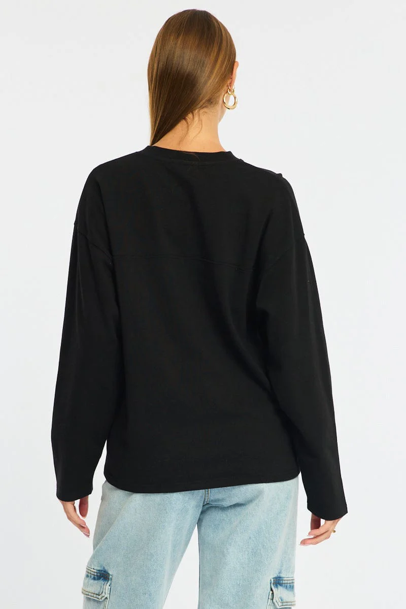 Black V-neck Sweater Long Sleeve - Image 5