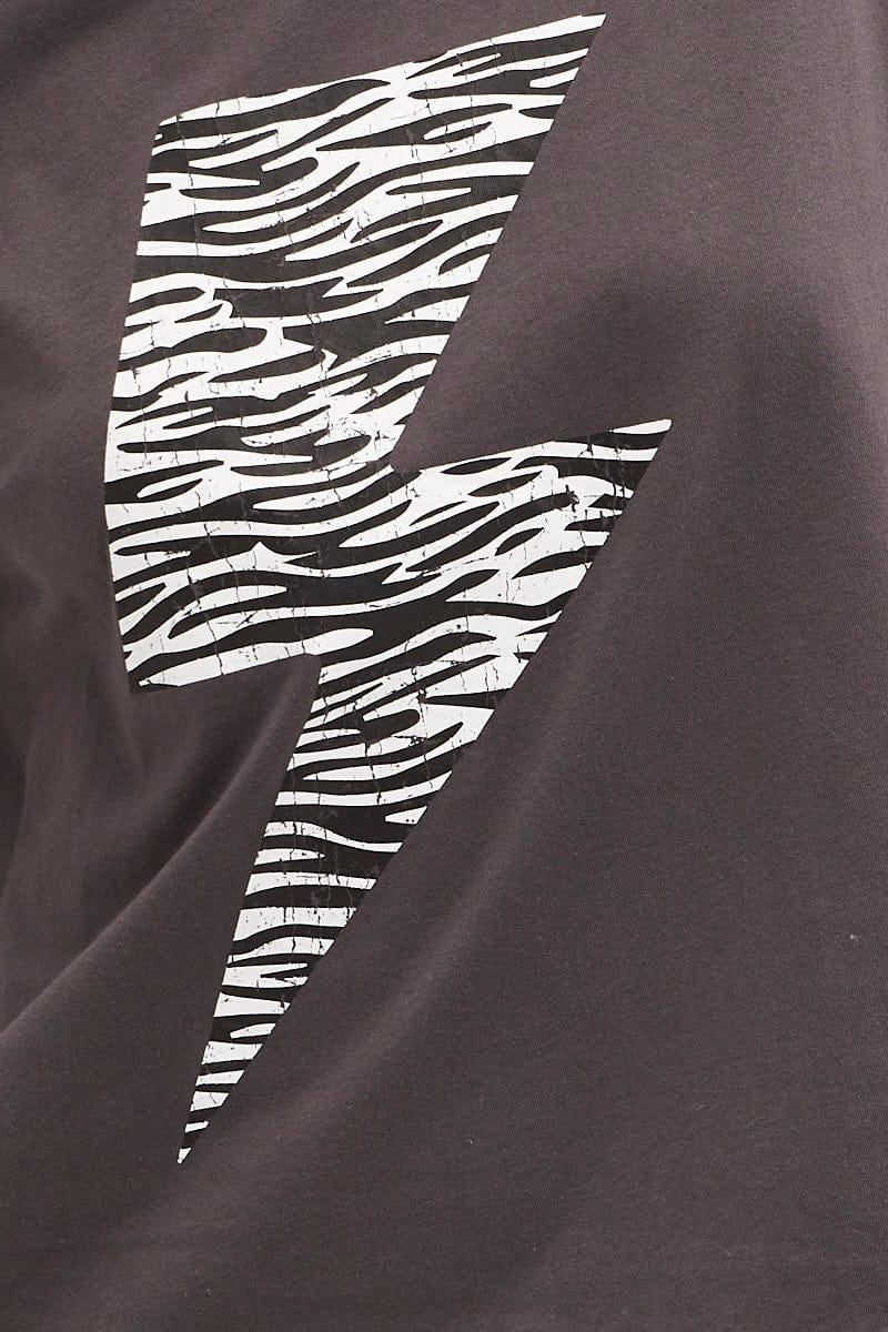 Black Zebra T-Shirt Crew Neck Oversized Cotton - Image 6