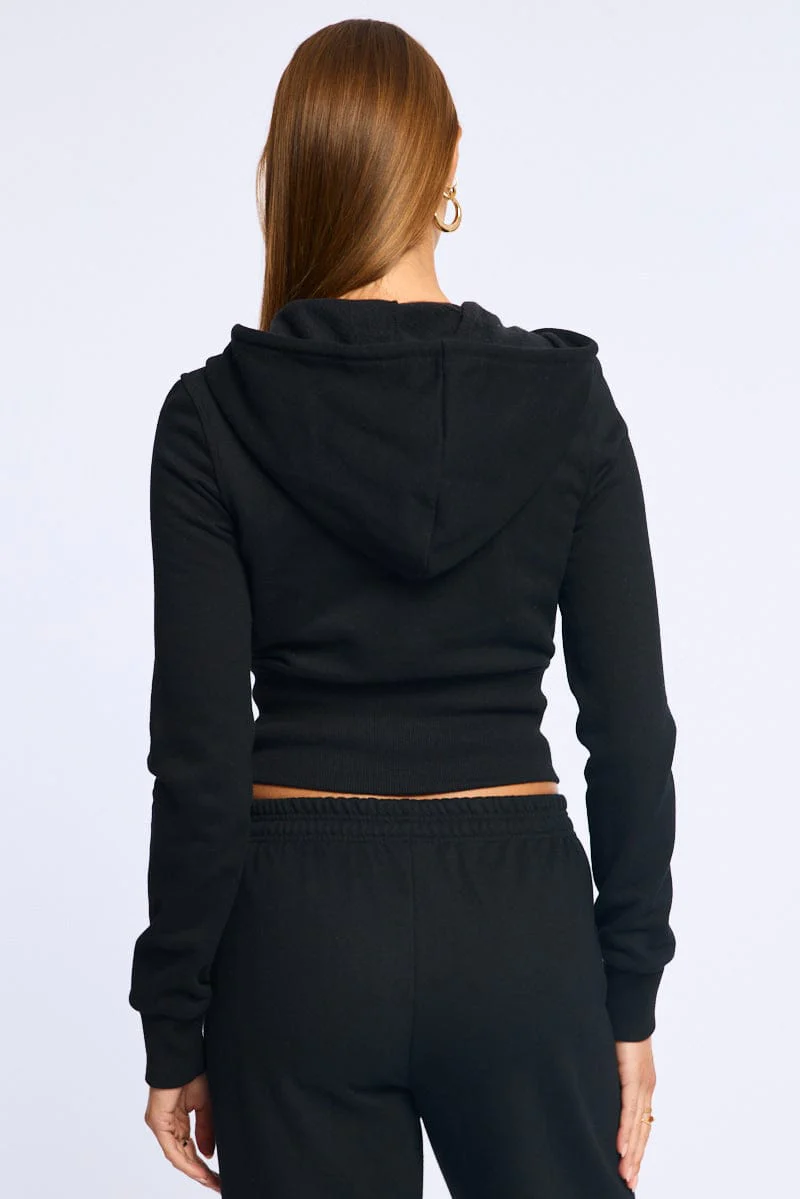Black Zip Through Hoodie - Image 4