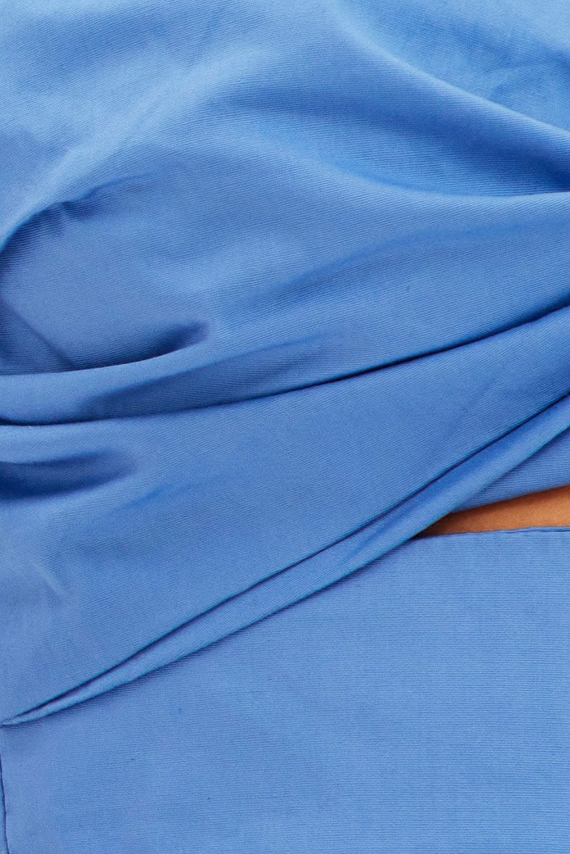 Blue Bandeau Twist Front Sleeveless Crop - Image 6