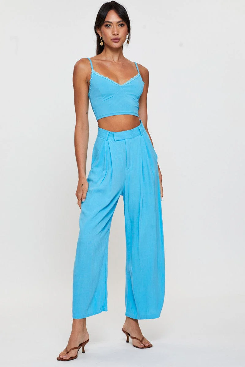 Blue Crop Top Lace - Image 2