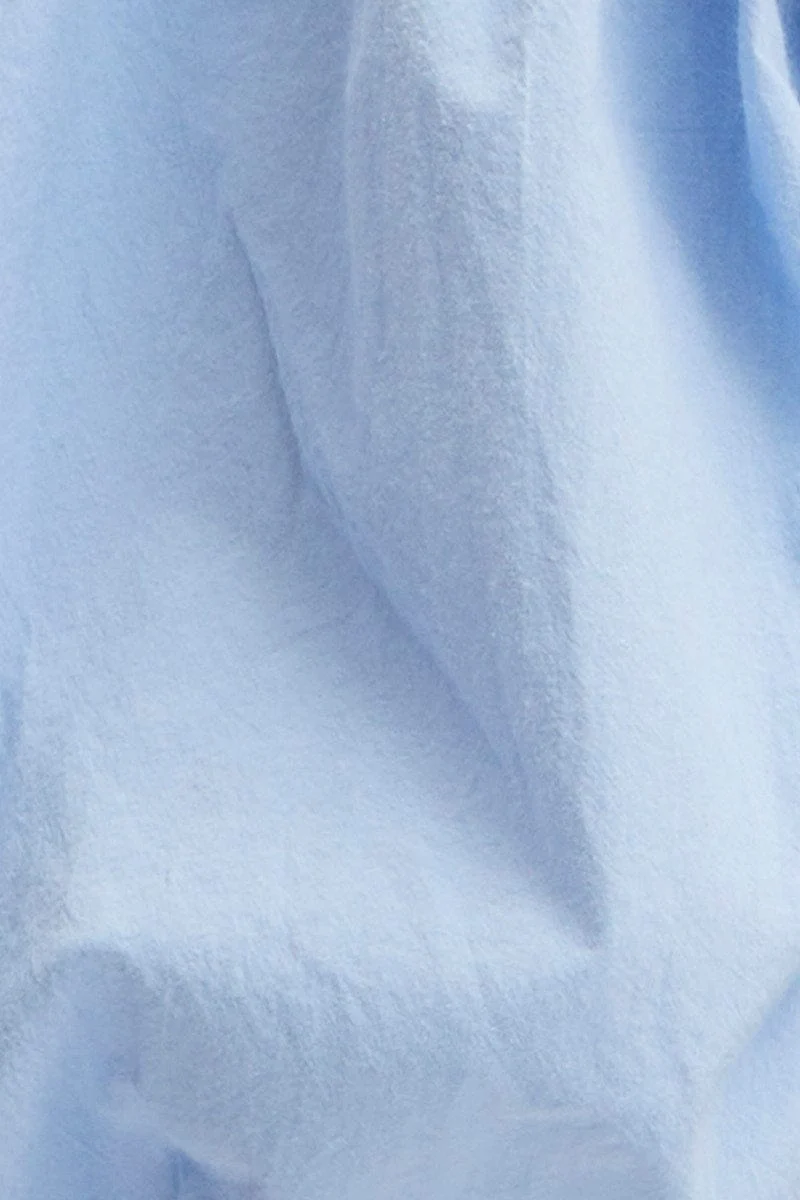 Blue Crop Top Short Sleeve Square Neck - Image 6