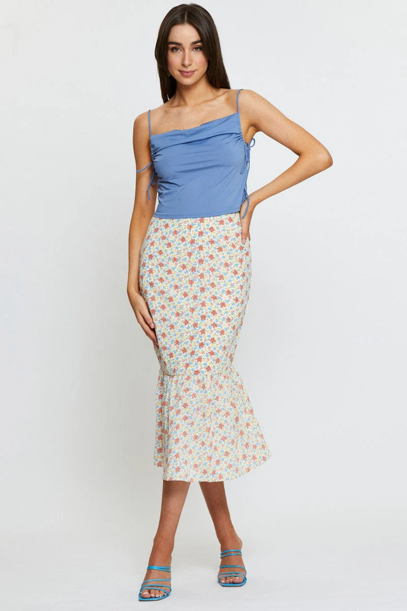 Blue Crop Top Side Drawstring - Image 2