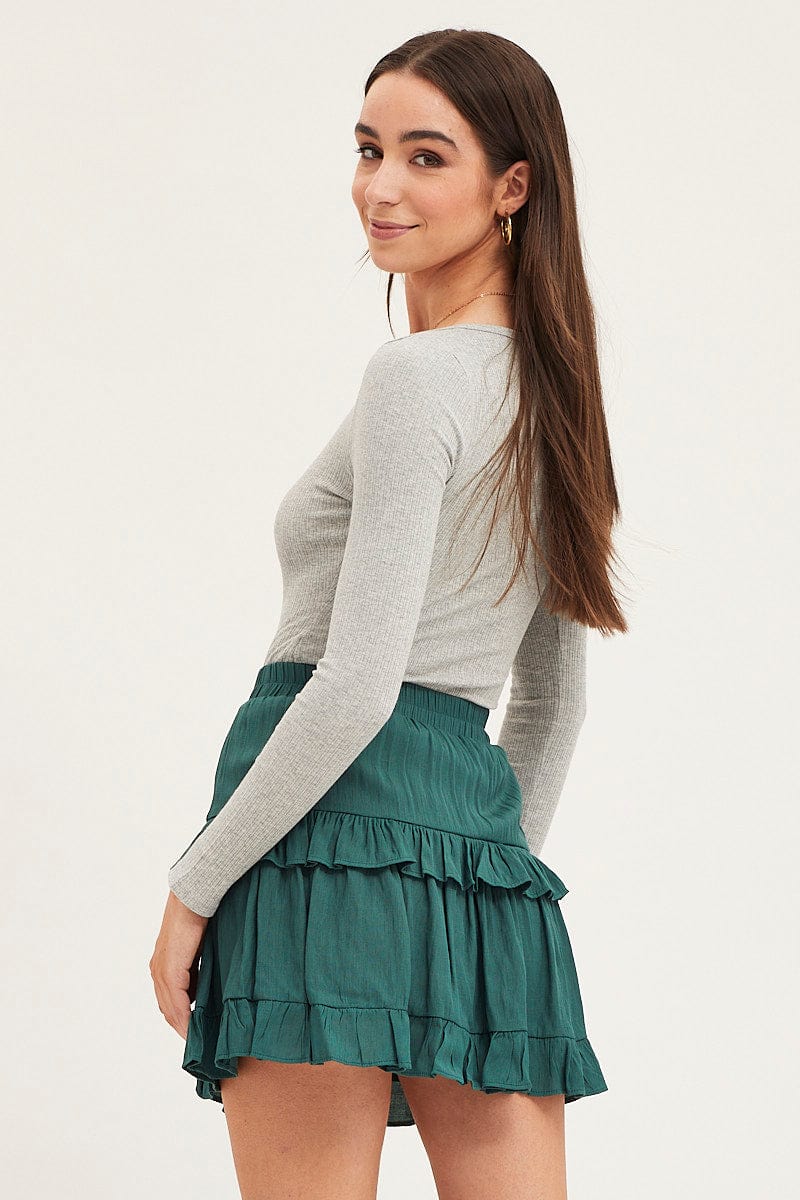 Blue Flare Skirt Mini High Rise - Image 5