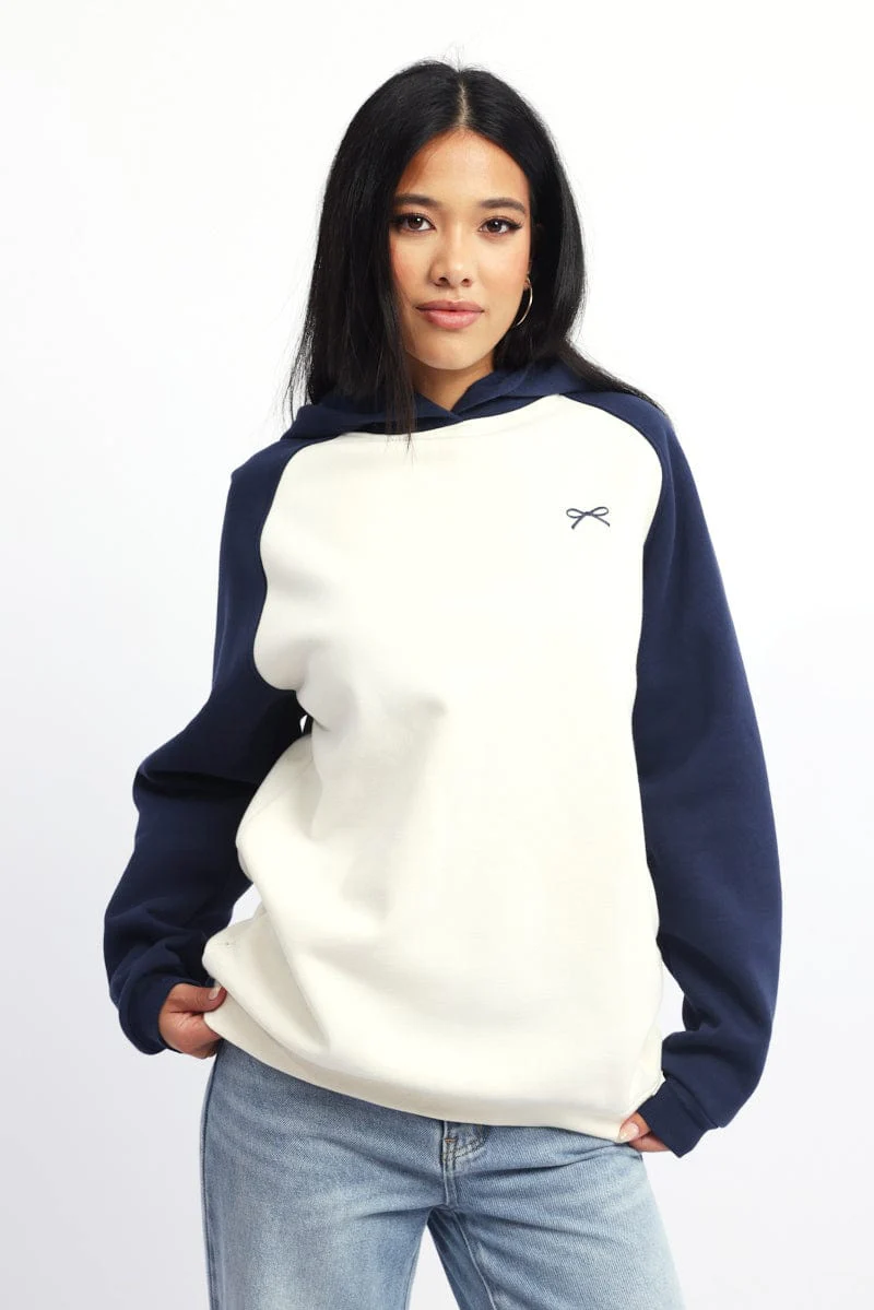 Blue Graphic Sweater Hoodie