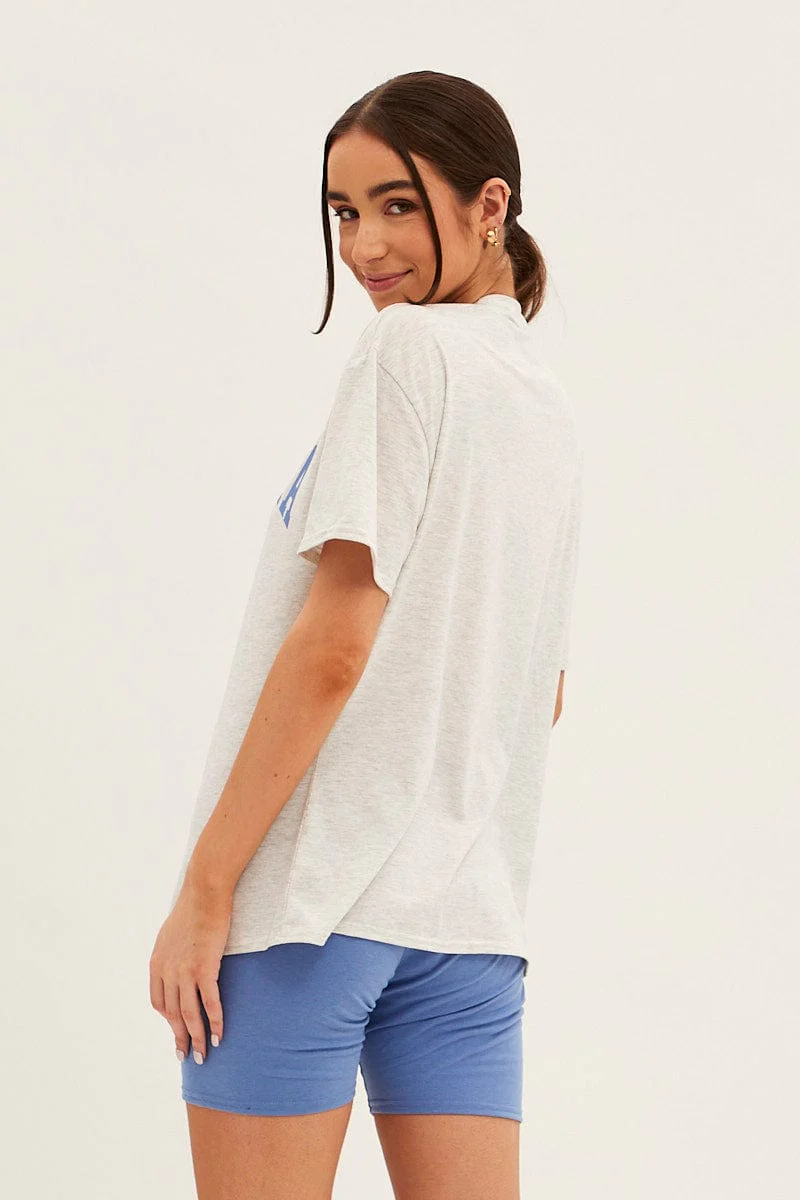 Blue Graphic T And Biker Shorts Set - Image 5