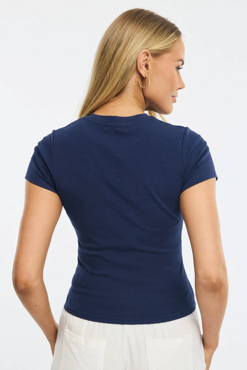 Blue Graphic Tee Short Sleeve - Image 4