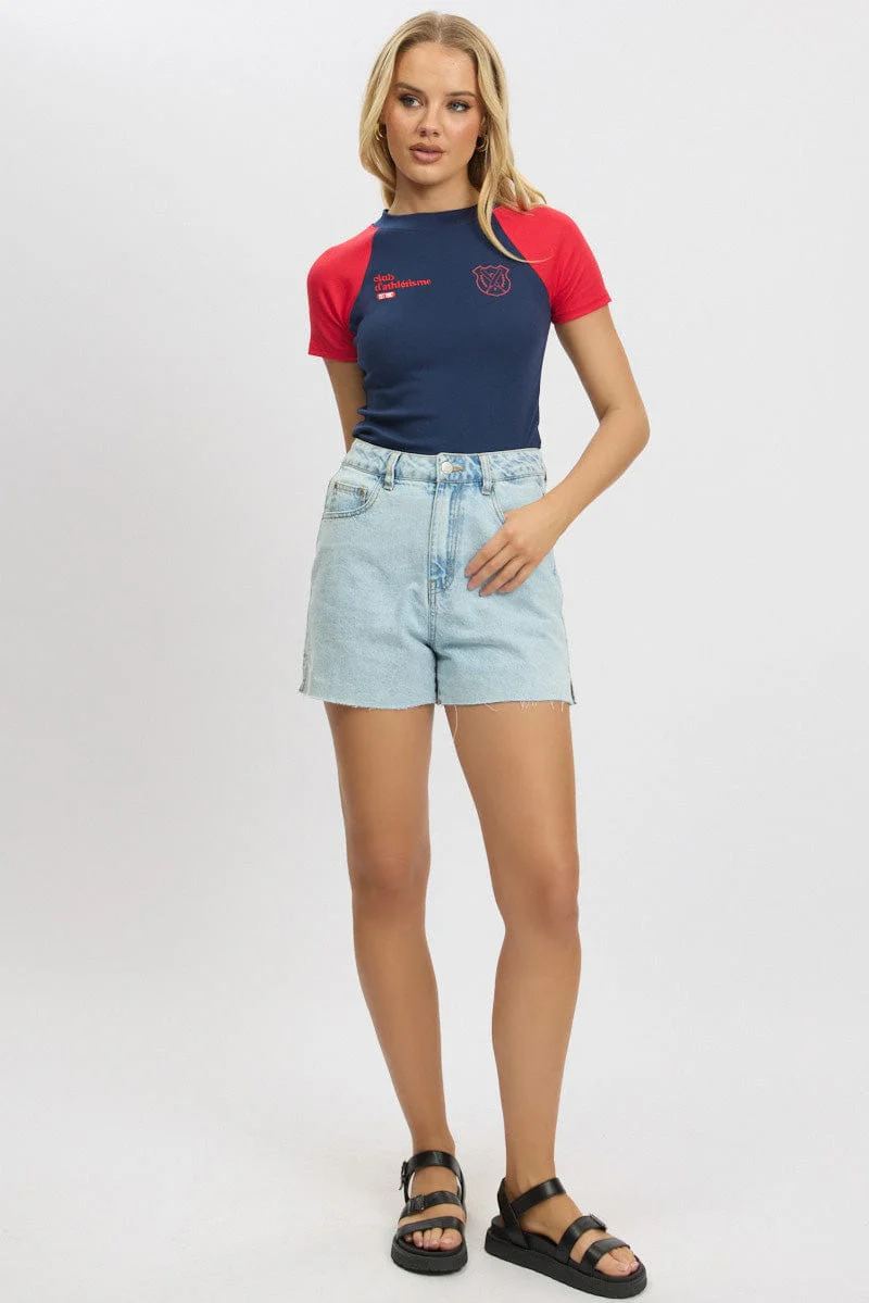 Blue Graphic Tee Short Sleeve - Image 2