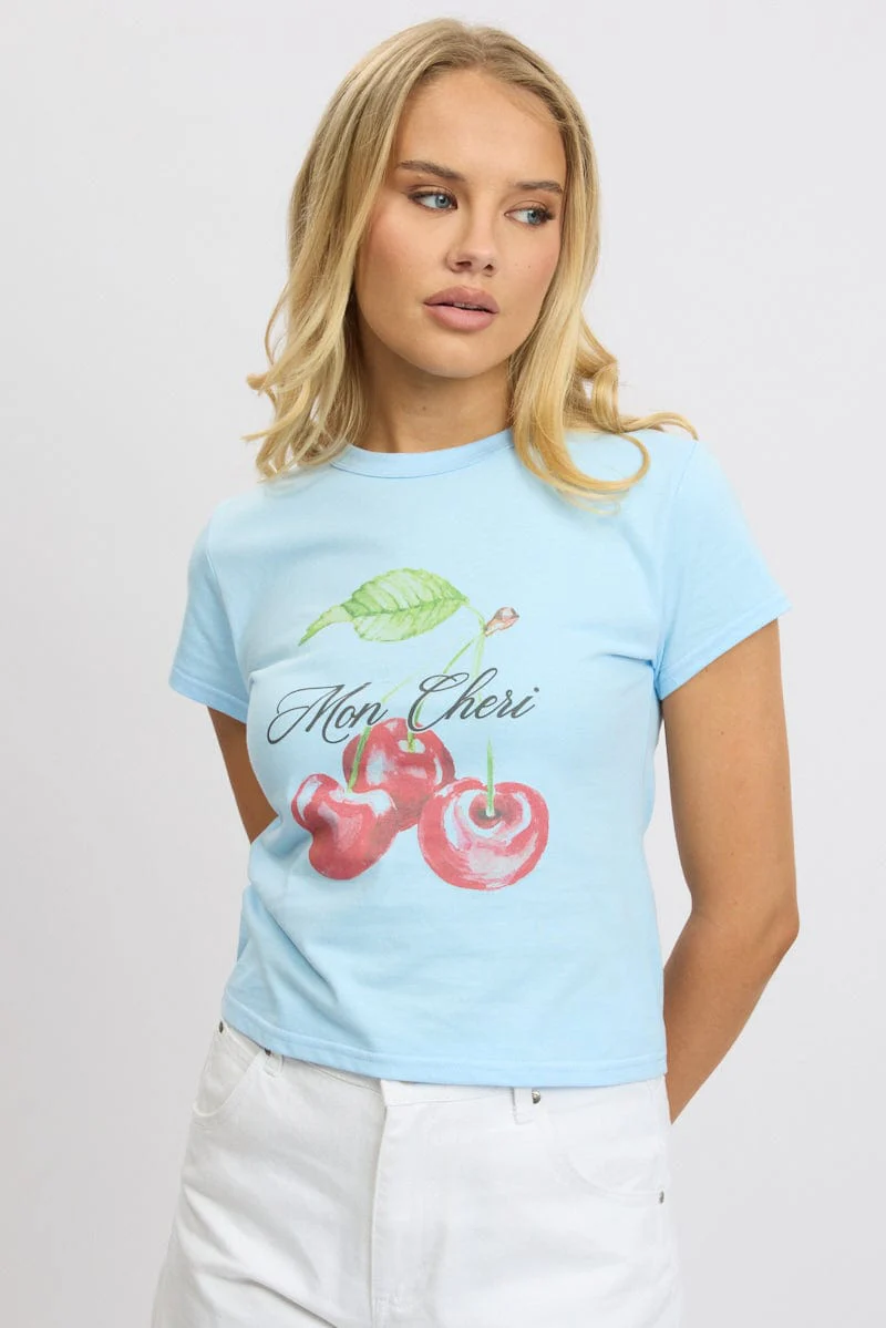Blue Graphic Tee Short Sleeve - Image 3
