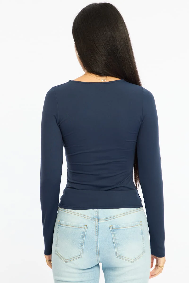 Blue Long Sleeve Supersoft Top - Image 5