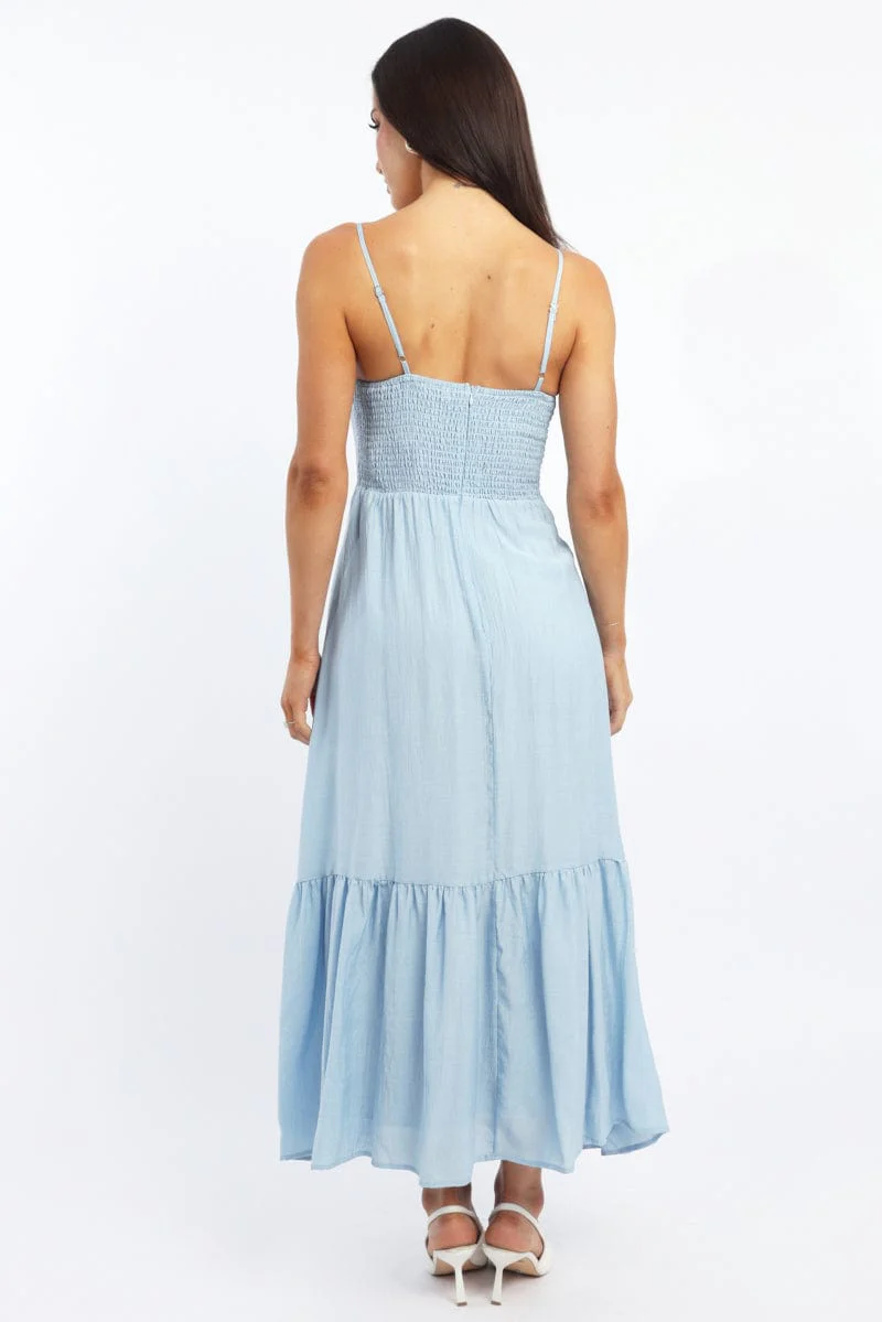 Blue Maxi Dress Tiered - Image 4