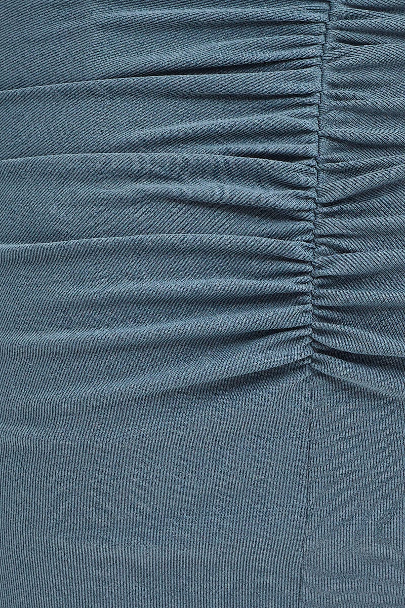 Blue Maxi Skirt High Rise Pencil - Image 6
