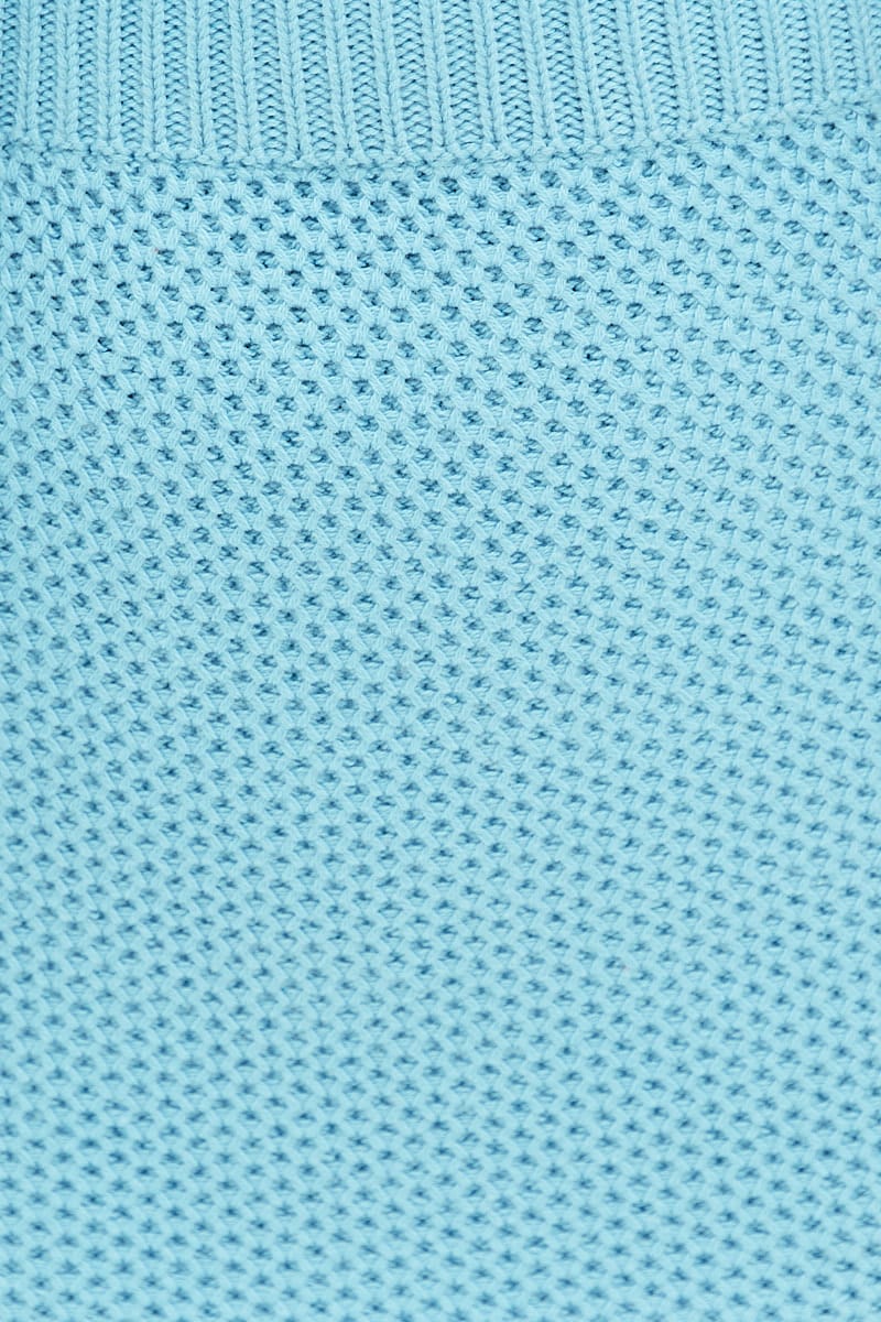 Blue Mini Skirt Crochet Cotton Blend - Image 6