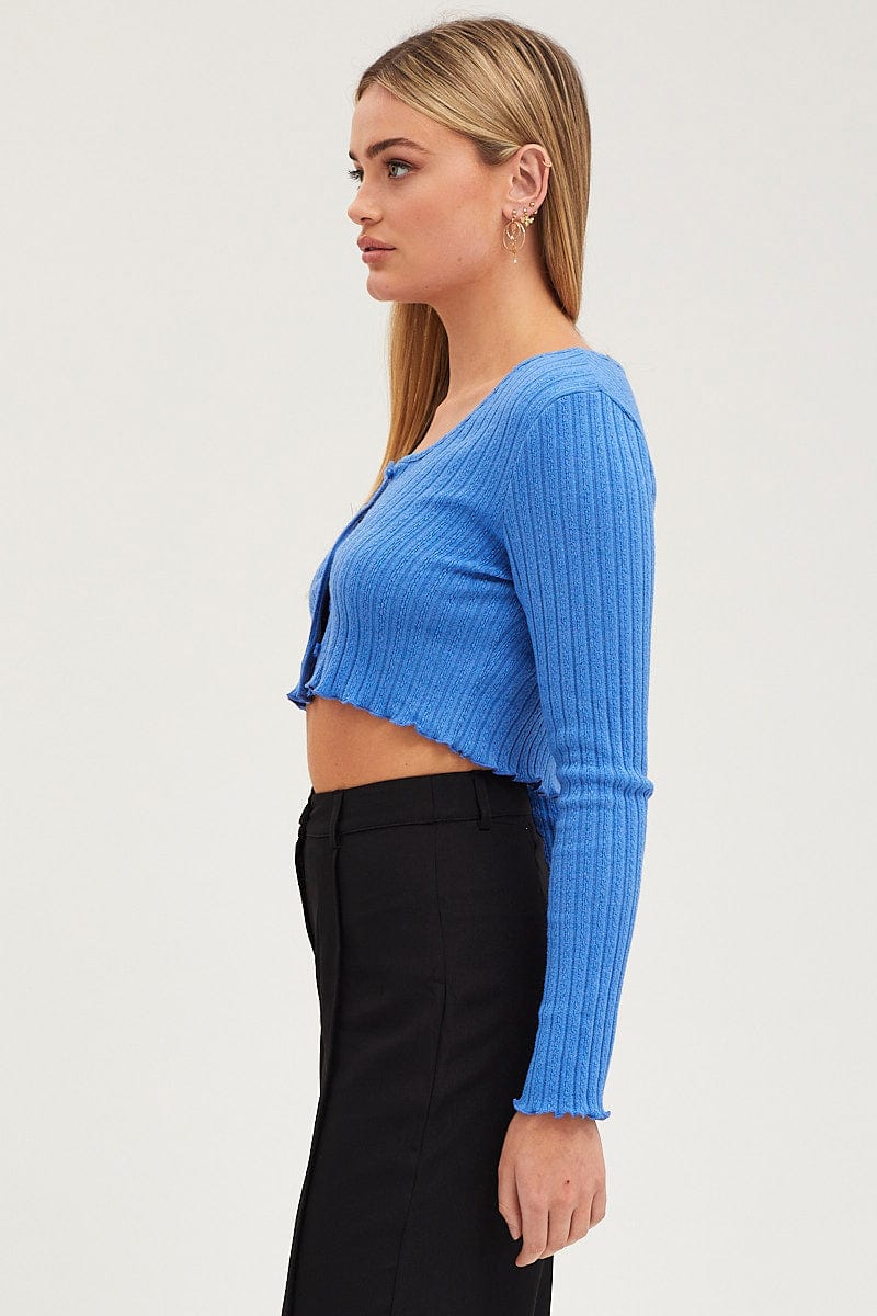 Blue Rib Top Long Sleeve - Image 4