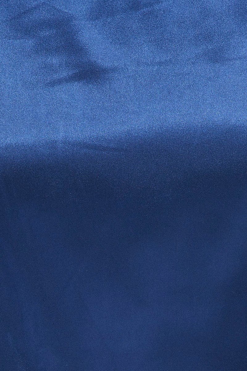 Blue Satin Cami And Ruffle Shorts Pyjama Set - Image 6