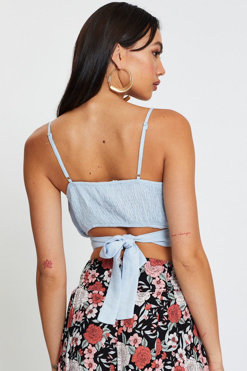 Blue Singlet Sleeveless Crop - Image 5